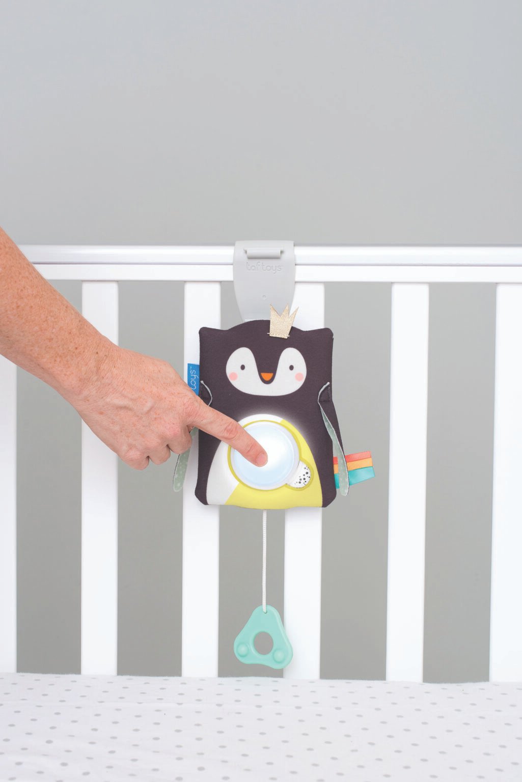 taf toys prince the penguin baby soother